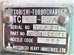 MITSUBISHI TC15-55A TURBOCHARGER